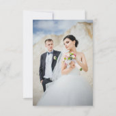 Modern Script Minimal Photo Arch Wedding QR code RSVP Kaartje (Achterkant)