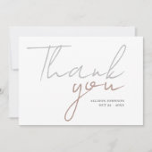 Modern Script Minimal Photo-Baby shower Bedankkaart (Voorkant)