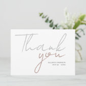 Modern Script Minimal Photo-Baby shower Bedankkaart (Staand voorkant)