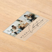 Modern Script Minimal Simple Photo Christmas Card Acryl Uitnodigingen (Laagn)