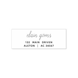 Modern Script | Minimal Simple Return Address Zelfinktende Stempel