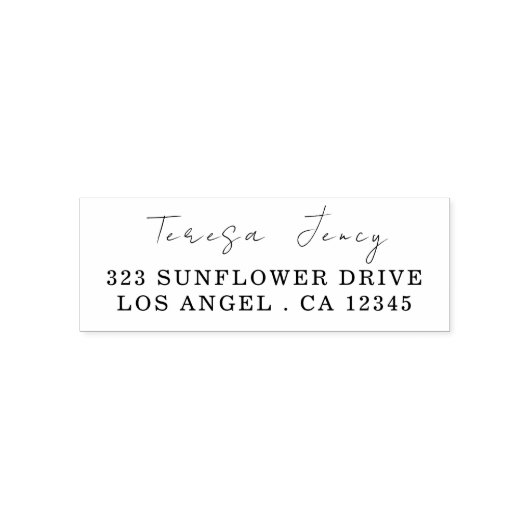 Modern Script | Minimal Stylish Return Address Zelfinktende Stempel (Design)
