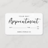 Modern Script Minimale Afspraakherinnering Kaart Afsprakenkaartje (Voorkant)