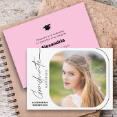 Modern script minimale foto afstudeerfeest kaart