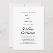 Modern Script Minimale kalligrafie Witte bruiloft Kaart (Voorkant)