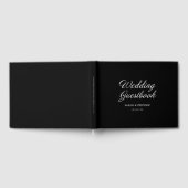 Modern Script Minimale kalligrafie Zwart Bruiloft Gastenboek (Volledig)