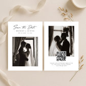 Modern Script Minimalist Elegant Wedding Photo Save The Date