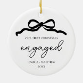 Modern Script Minimalist First Christmas verloofd Keramisch Ornament (Achterkant)