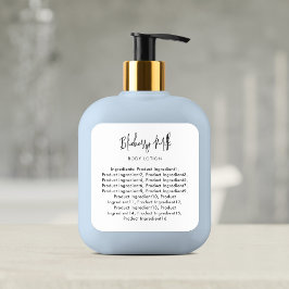 Modern Script Minimalist Ingredients Label