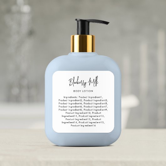 Modern Script Minimalist Ingredients Label