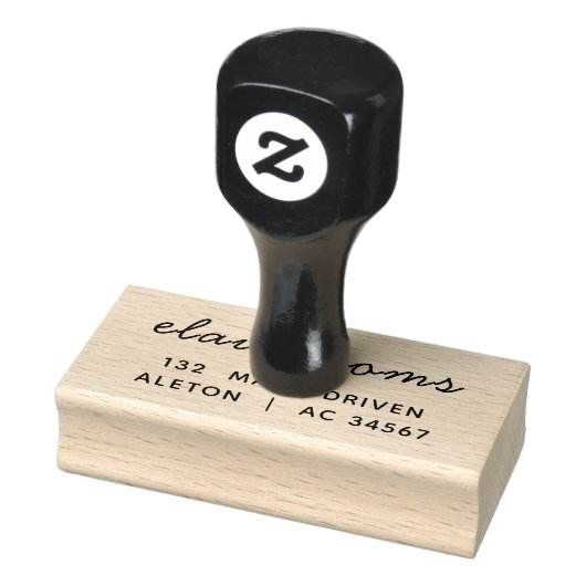 Modern Script | Minimalist Personalized Return  Rubberstempel (Stempel)