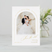 Modern Script Minimalist Photo Arch Wedding Folie Uitnodiging (Staand Voorkant)