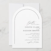 Modern Script Minimalist Photo Arch Wedding Kaart (Achterkant)