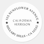 Modern Script Minimalist Star Design Ronde Sticker (Voorkant)