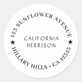 Modern Script Minimalist Star Design Ronde Sticker