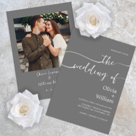 Modern Script minimalist Weddenschap Kaart