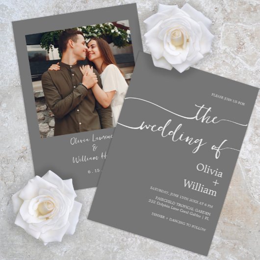 Modern Script minimalist Weddenschap Kaart