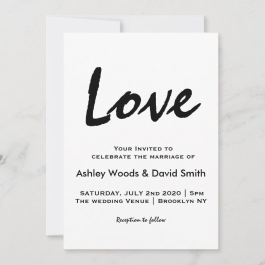 Modern Script minimalist Weddenschap Kaart (Voorkant)