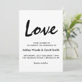 Modern Script minimalist Weddenschap Kaart (Staand voorkant)