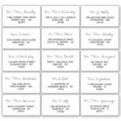 Modern Script Minimalistic Wedding Guest Address Sticker (Voorkant)