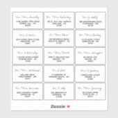 Modern Script Minimalistic Wedding Guest Address Sticker (Vel)