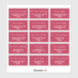 Modern Script Minimalistic Wedding Guest Address Sticker