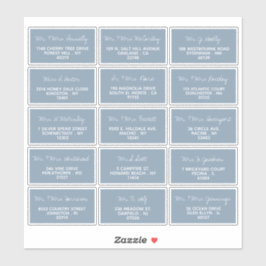 Modern Script Minimalistic Wedding Guest Address Sticker
