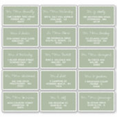 Modern Script Minimalistic Wedding Guest Address Sticker (Voorkant)
