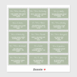 Modern Script Minimalistic Wedding Guest Address Sticker