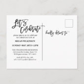 Modern script minimalistisch Afstuderen volledige Uitnodiging Briefkaart (Achterkant)