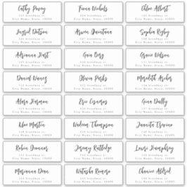 Modern script minimalistisch bruiloft gastadres sticker