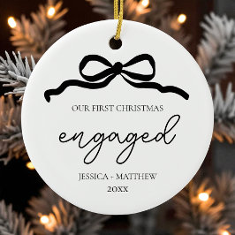 Modern Script Minimalistisch Eerste Kerstmis Verlo Keramisch Ornament