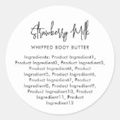 Modern Script Minimalistisch Ingrediënten Etiket (Voorkant)