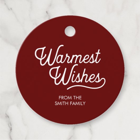 Modern Script Minimalistisch Klassieke Kerstvakant Bedankjes Labels (Voorkant)