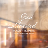 Modern script minimalistisch net getrouwd bruiloft raamsticker (Vel 2)