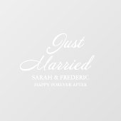 Modern script minimalistisch net getrouwd bruiloft raamsticker (Vel)