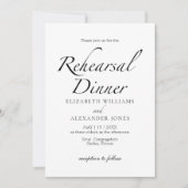 Modern Script minimalistisch repetitie diner Kaart (Voorkant)