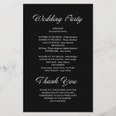 Modern Script minimalistisch zwart huwelijksprogra (Achterkant)