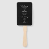 Modern Script minimalistisch zwart huwelijksprogra Handwaaier (Voorkant)