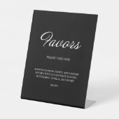 Modern Script minimalistische gunsten zwart bruilo Reclamebord Met Voetstuk (Voorkant)
