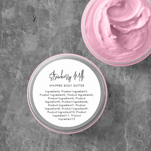 Modern Script Minimalistische Ingrediënten Label