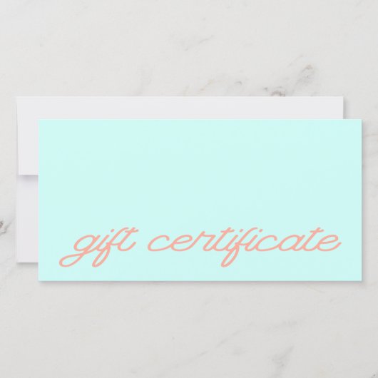 Modern Script Mint Cadeaubon (Voorkant)