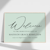 Modern Script Mint Green Welcome Graduparty Poster