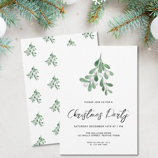 Modern Script Mistletoe kerstfeest Kaart