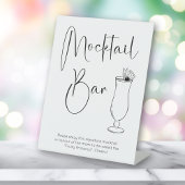 Modern Script Mocktail Bar-Baby shower Reclamebord Met Voetstuk