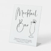 Modern Script Mocktail Bar-Baby shower Reclamebord Met Voetstuk (Voorkant)