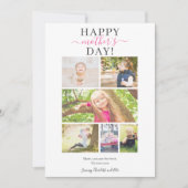 Modern script moederdag 6 foto collage gedicht kaart (Voorkant)