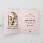 Modern Script Moederdag Roze Schriftfoto Kaart (Binnen)