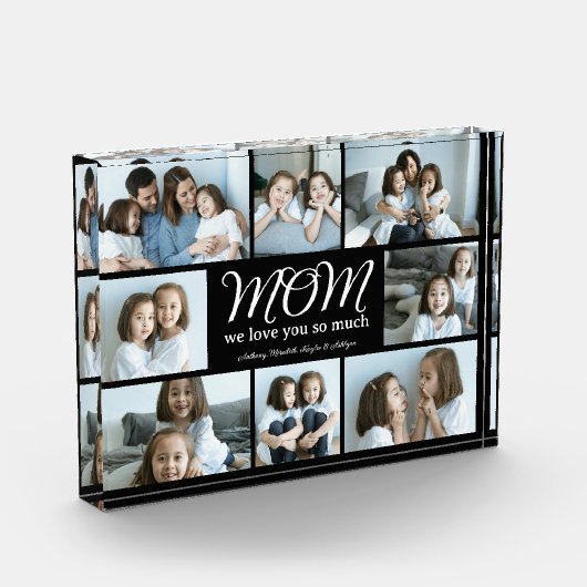 Modern Script Mom We Love You Photo Collage Block Fotoblokken (Links)
