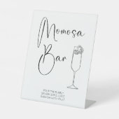 Modern Script Momosa Bar Baby shower Reclamebord Met Voetstuk (Voorkant)